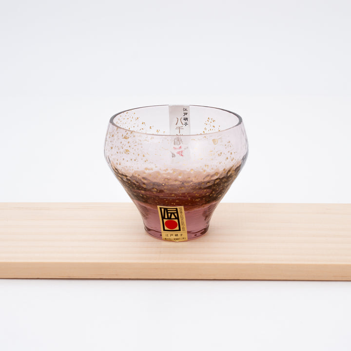 Handmade Edo Glass Gold Leaf Sake Cup | Red