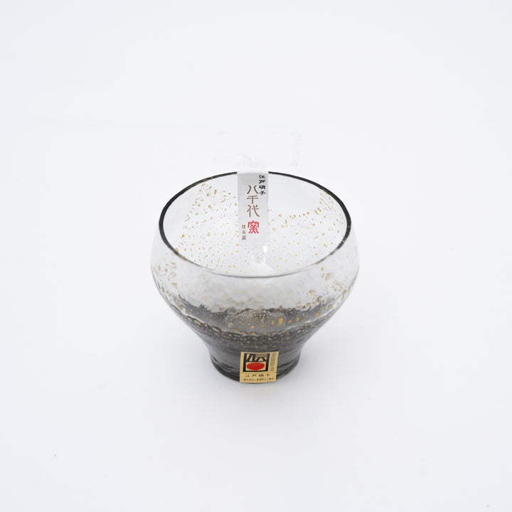 Handmade Edo Glass Gold Leaf Sake Cup | Gray