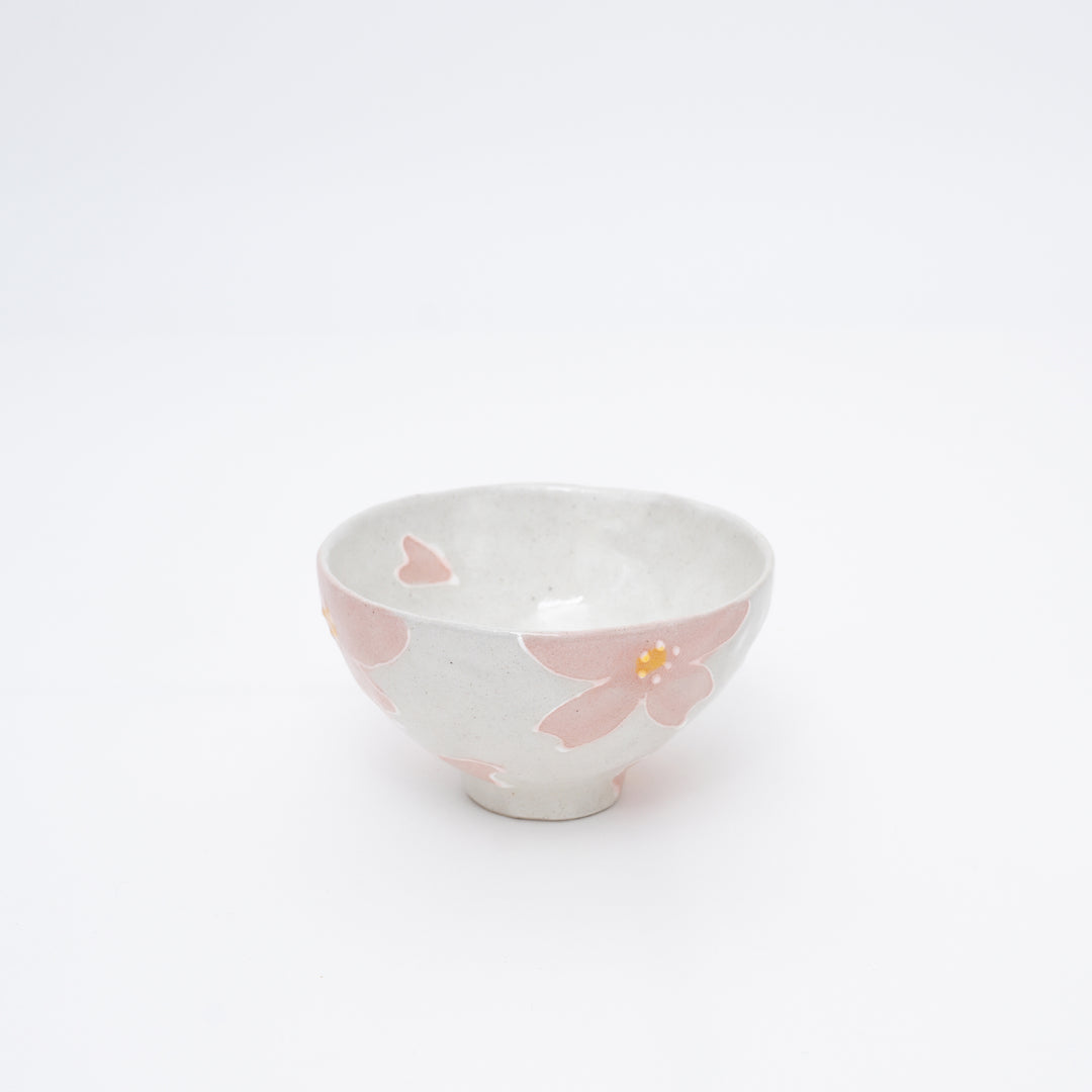 Handmade Flower Rice Bowl | White