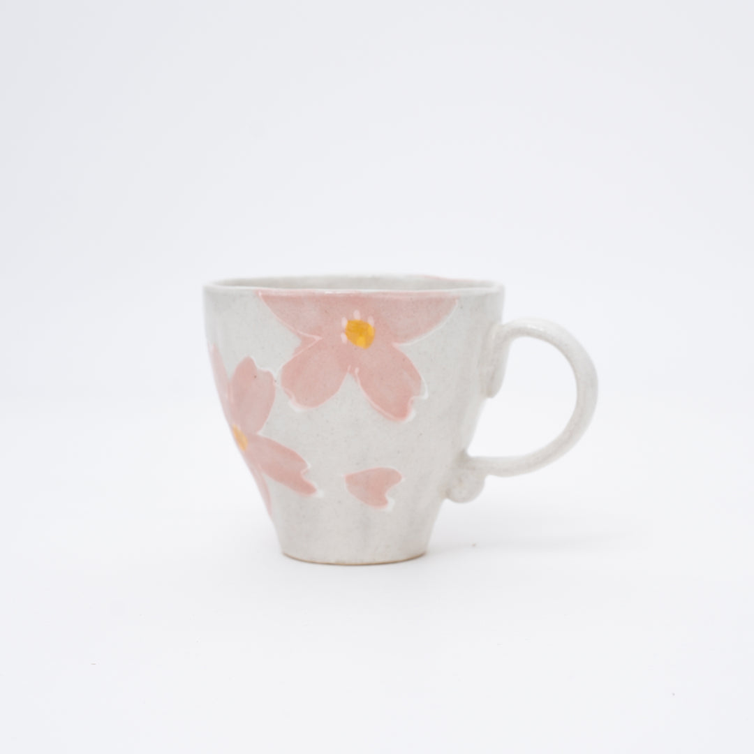 Handmade Flower Mug | White