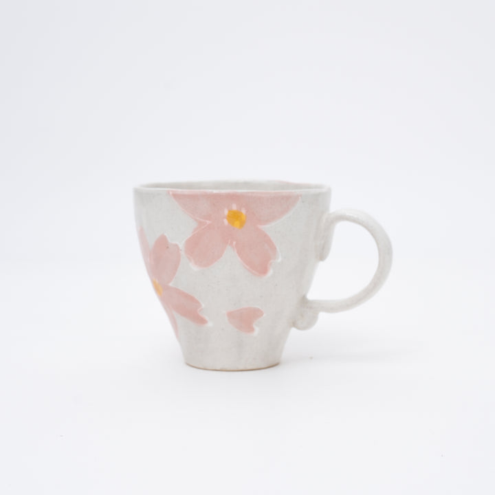 Handmade Flower Mug | White