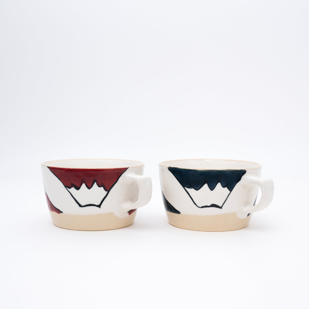 Handmade soup cup Mountain Fuji 