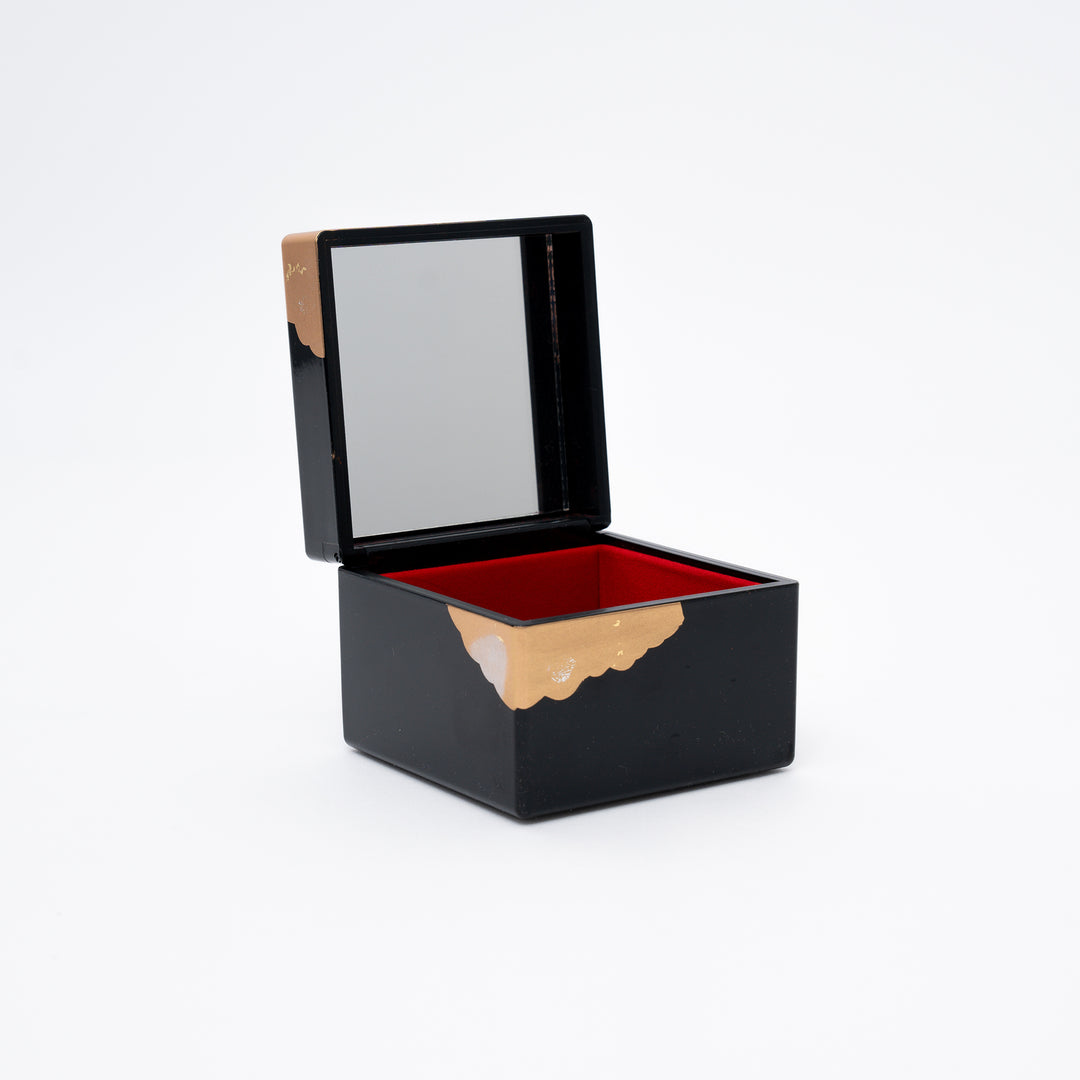 Handmade Gold Crane & Cloud Jewelry Box | Black