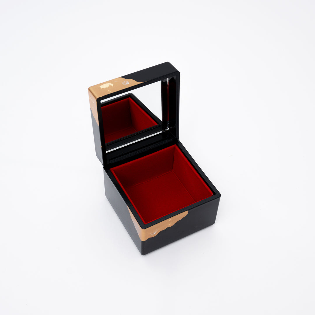 Handmade Gold Crane & Cloud Jewelry Box | Black