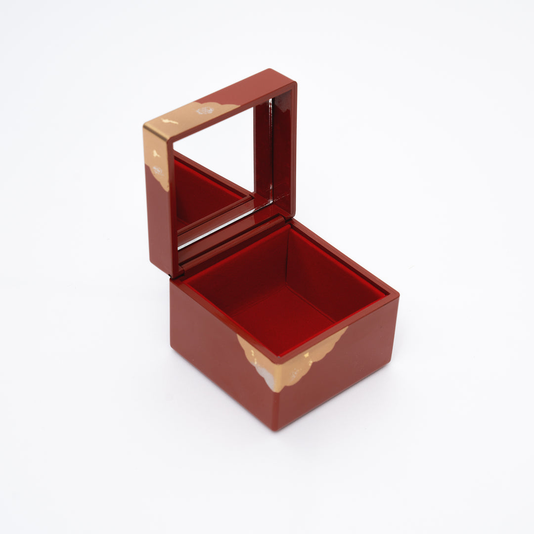 Handmade Gold Crane & Cloud Jewelry Box | Red