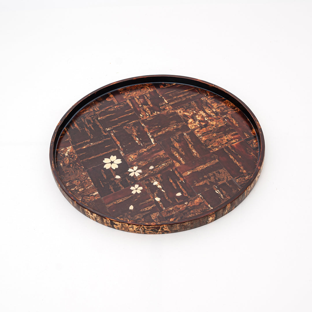 Handcrafted Yatsuyanagi Akita Cherry Bark Round  Tea Tray