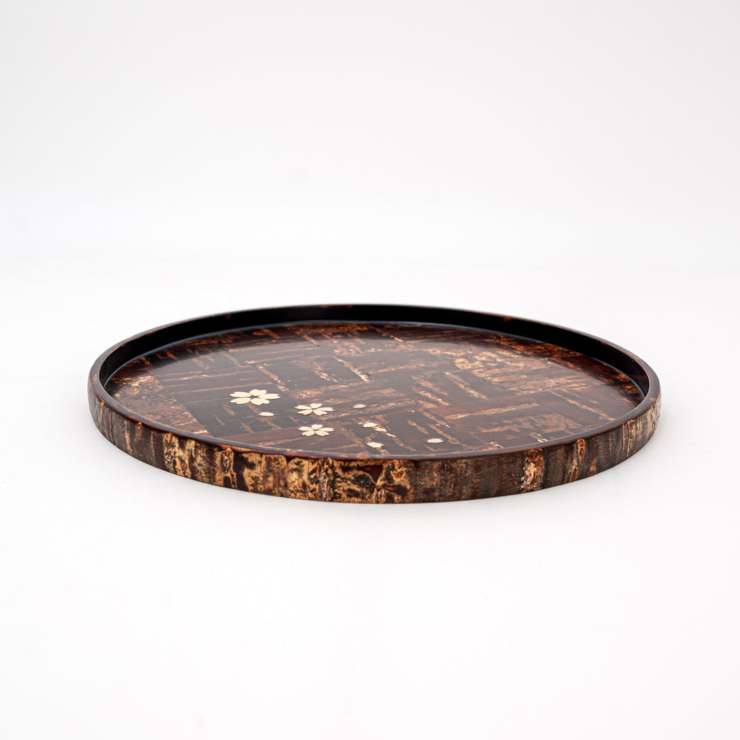 Handcrafted Yatsuyanagi Akita Cherry Bark Round  Tea Tray