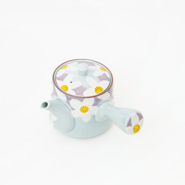 Pale celadon floral tea service Japanese gift set