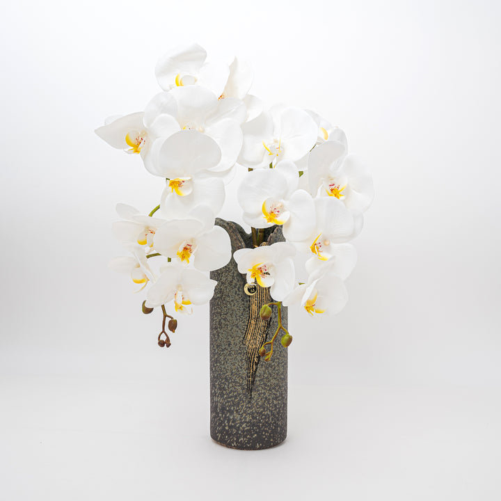 Shigaraki Wabisabi Gold Brush Cylinder Vase