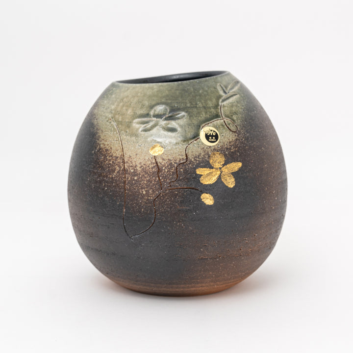 Shigaraki Golden Blossom Vase