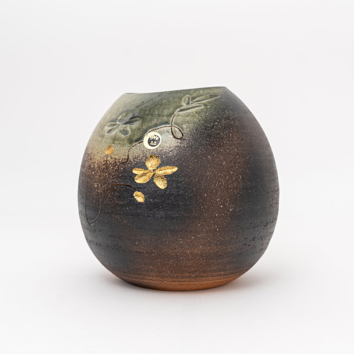 Shigaraki Golden Blossom Vase