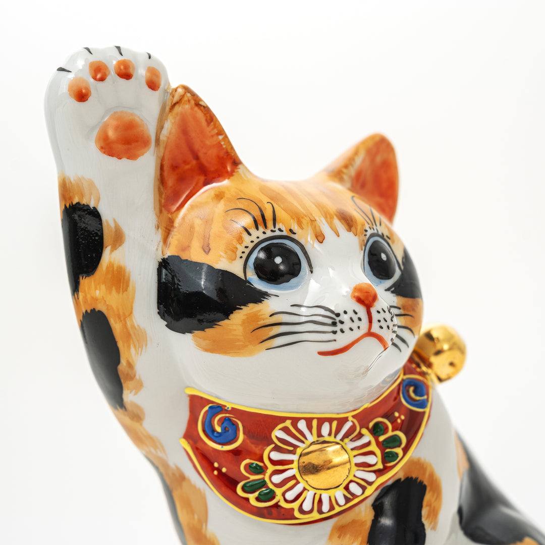 Handmade Kutani Calico Lucky Cat