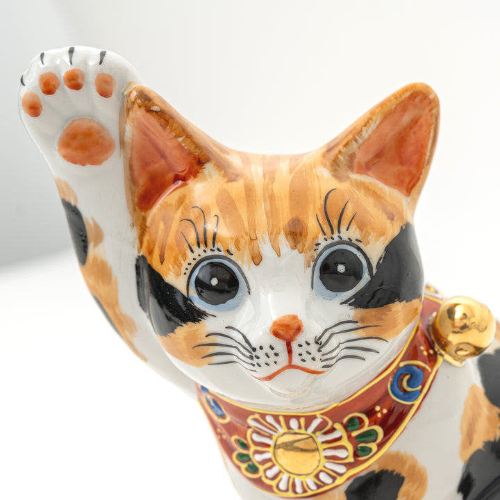 Handmade Kutani Calico Lucky Cat