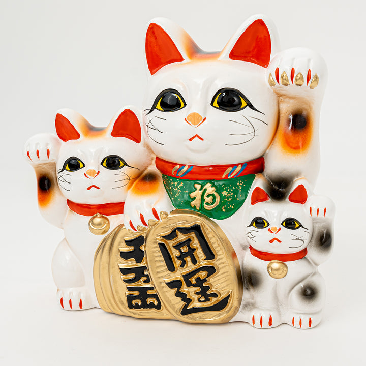 Tokoname White Maneki Neko Lucky Cat | Small