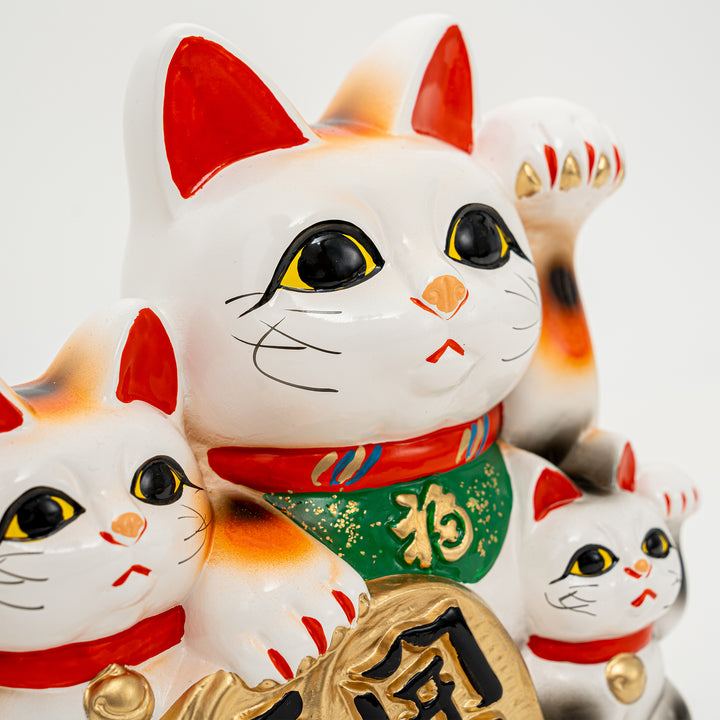 Tokoname White Maneki Neko Lucky Cat | Small