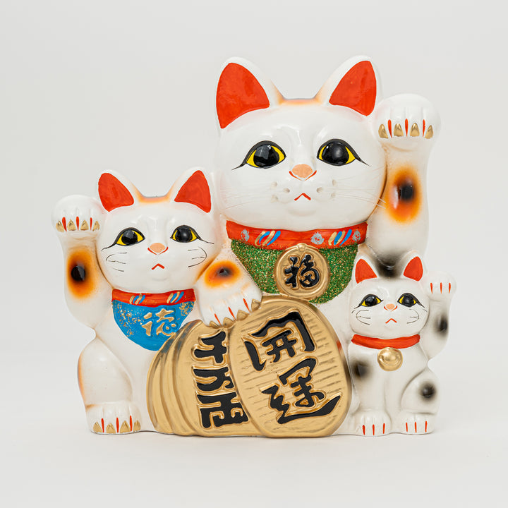 Tokoname White Maneki Neko Lucky Cat | Large