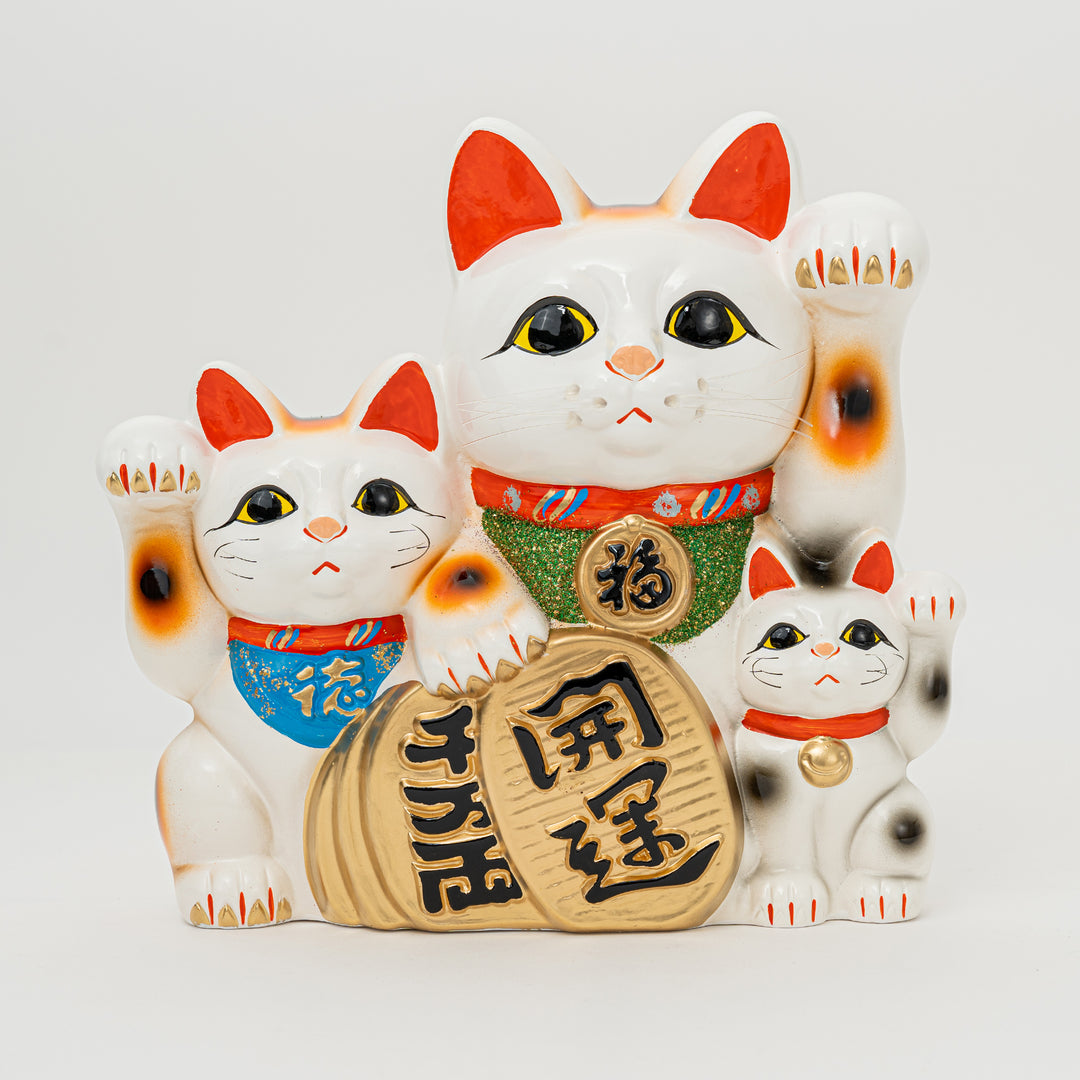 Tokoname White Maneki Neko Lucky Cat | Large