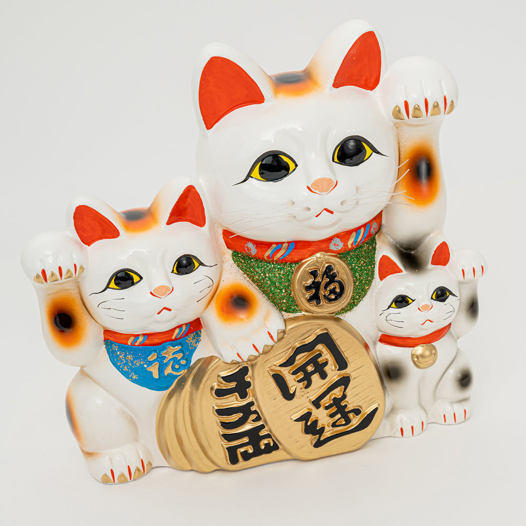 Tokoname White Maneki Neko Lucky Cat | Large