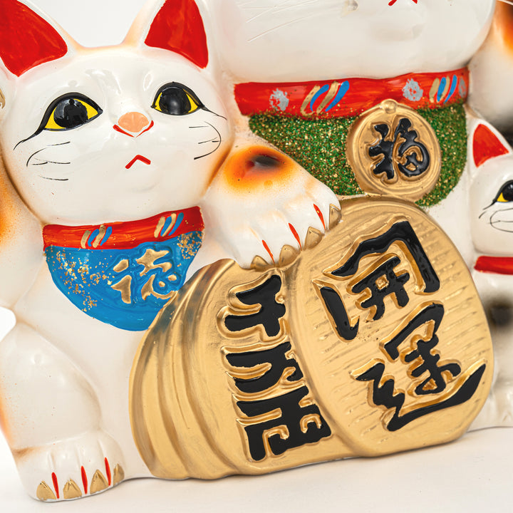 Tokoname White Maneki Neko Lucky Cat | Large