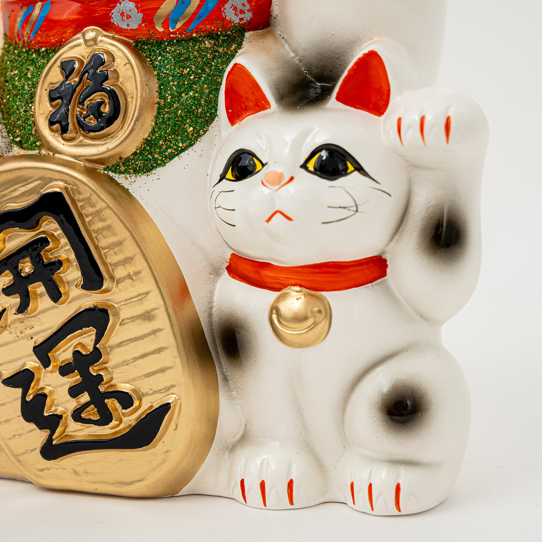 Tokoname White Maneki Neko Lucky Cat | Large