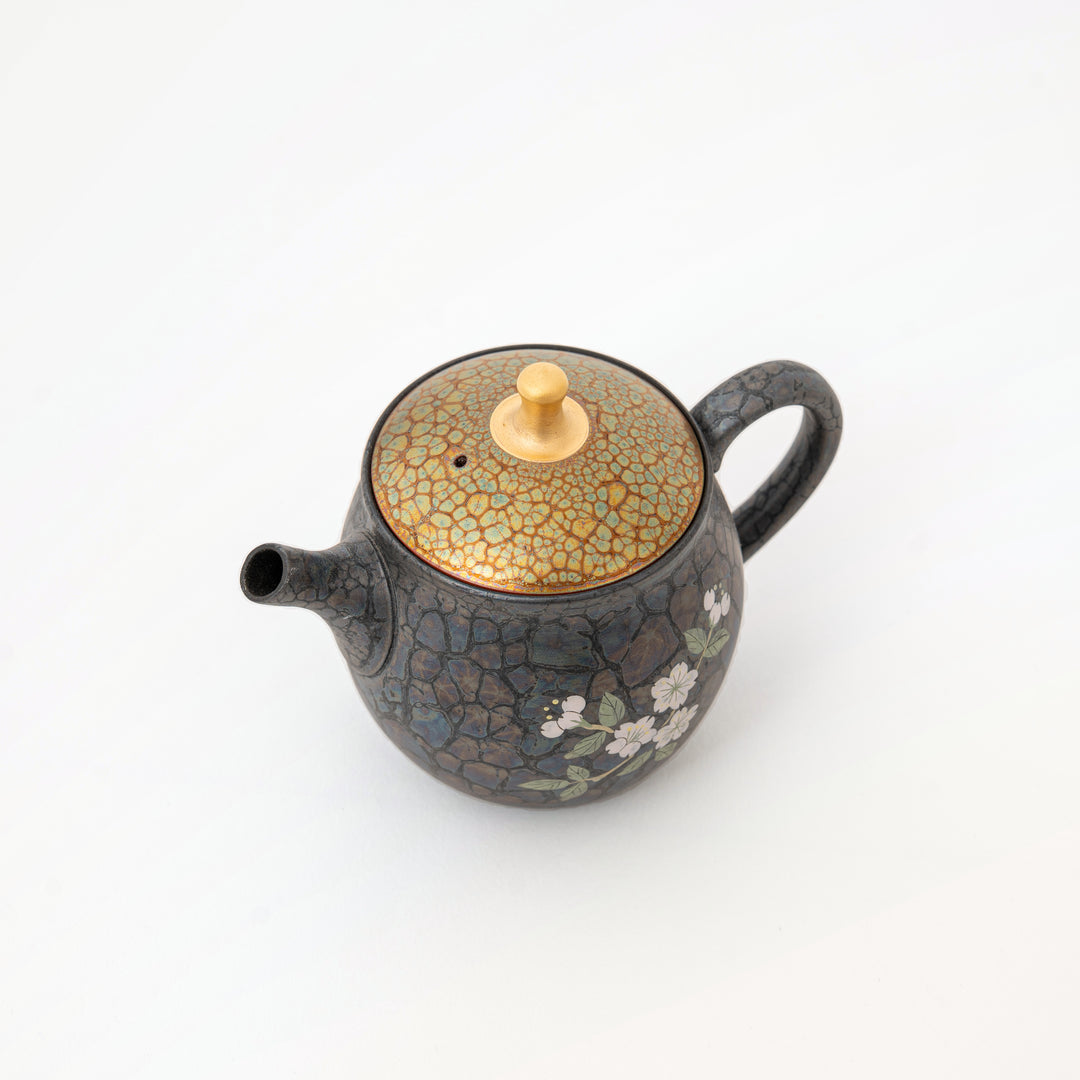 Shoryu traditional craft Tokoname jar-shaped rear-handle kyusu