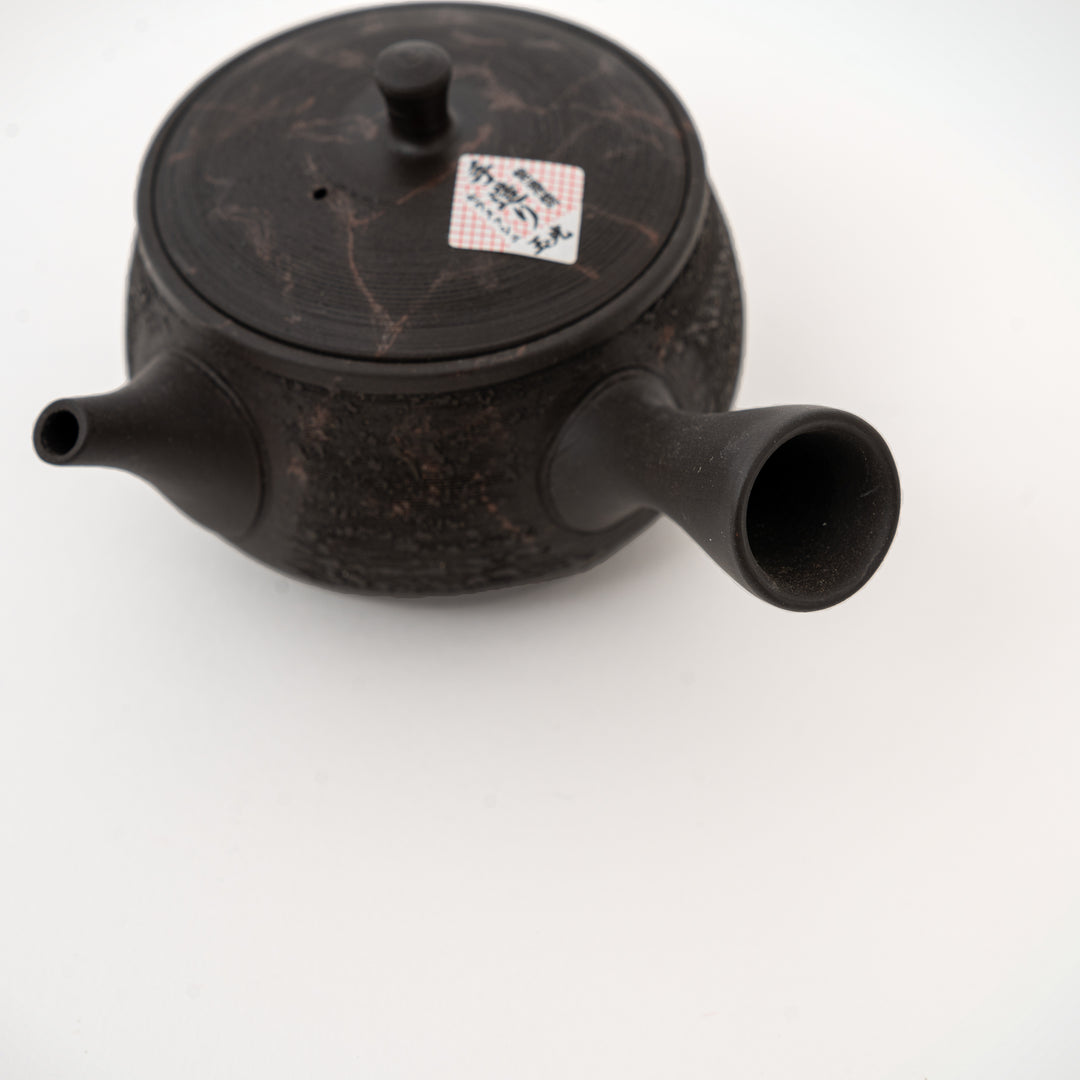 Tea-colored kiln-variation chayohen Japanese teapot by Gyokko Kiln