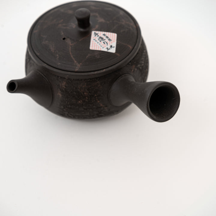 Tea-colored kiln-variation chayohen Japanese teapot by Gyokko Kiln