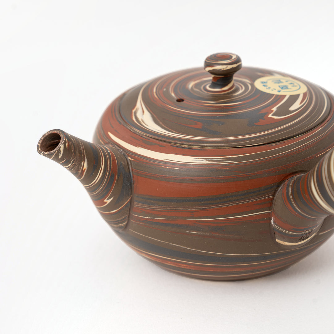 200 mL small round Japanese tea pot by Tosen pottery kiln