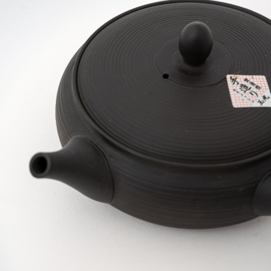 200 mL Gyokko black sendan kyusu with ceramic mesh filter