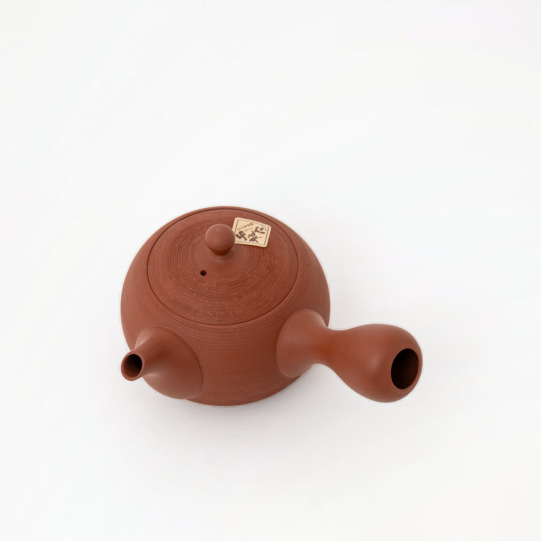 200 mL Tokoname ware pottery teapot with warm red clay finish