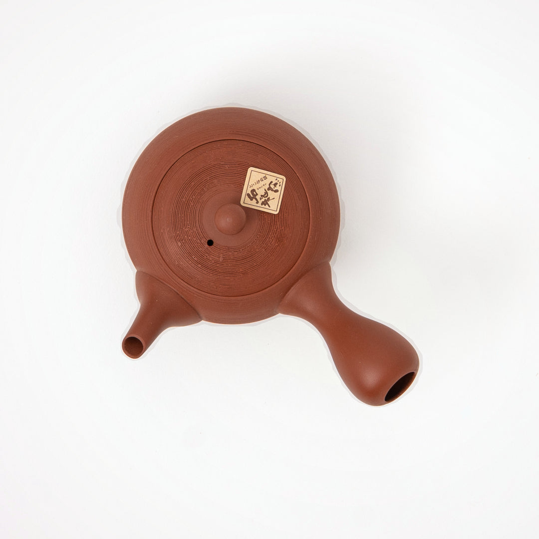 Japanese kyusu red clay teapot by Sekiryu Kiln for green tea