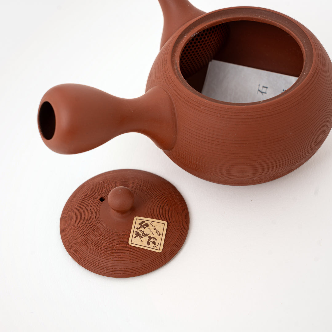 Traditional Tokoname pottery teapot with compact 200 mL body