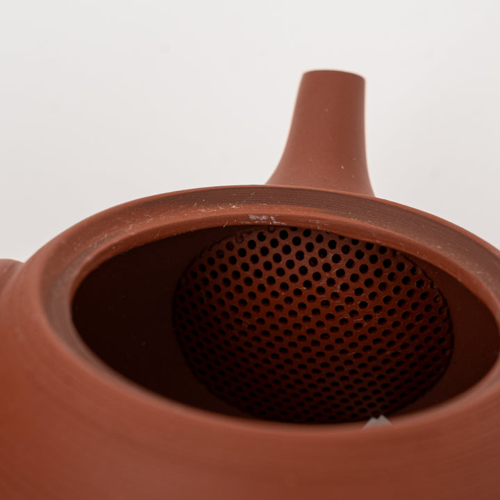Sekiryu Kiln round red clay kyusu with side handle