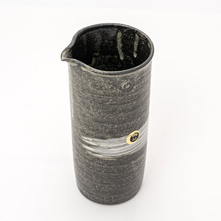 Handmade Shigaraki Black Brush Pitcher