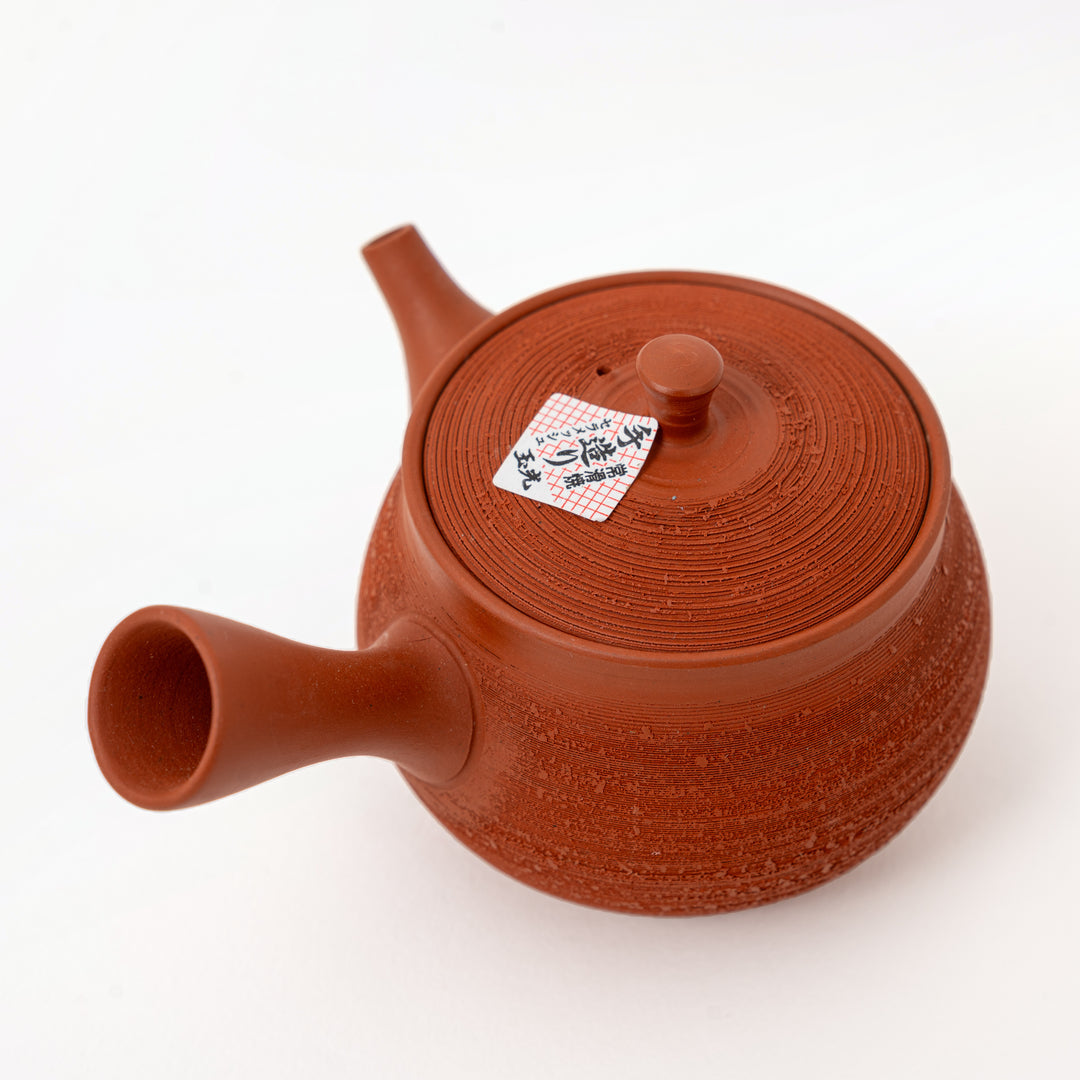 Matsukawa red clay Japanese teapot with fitted lid