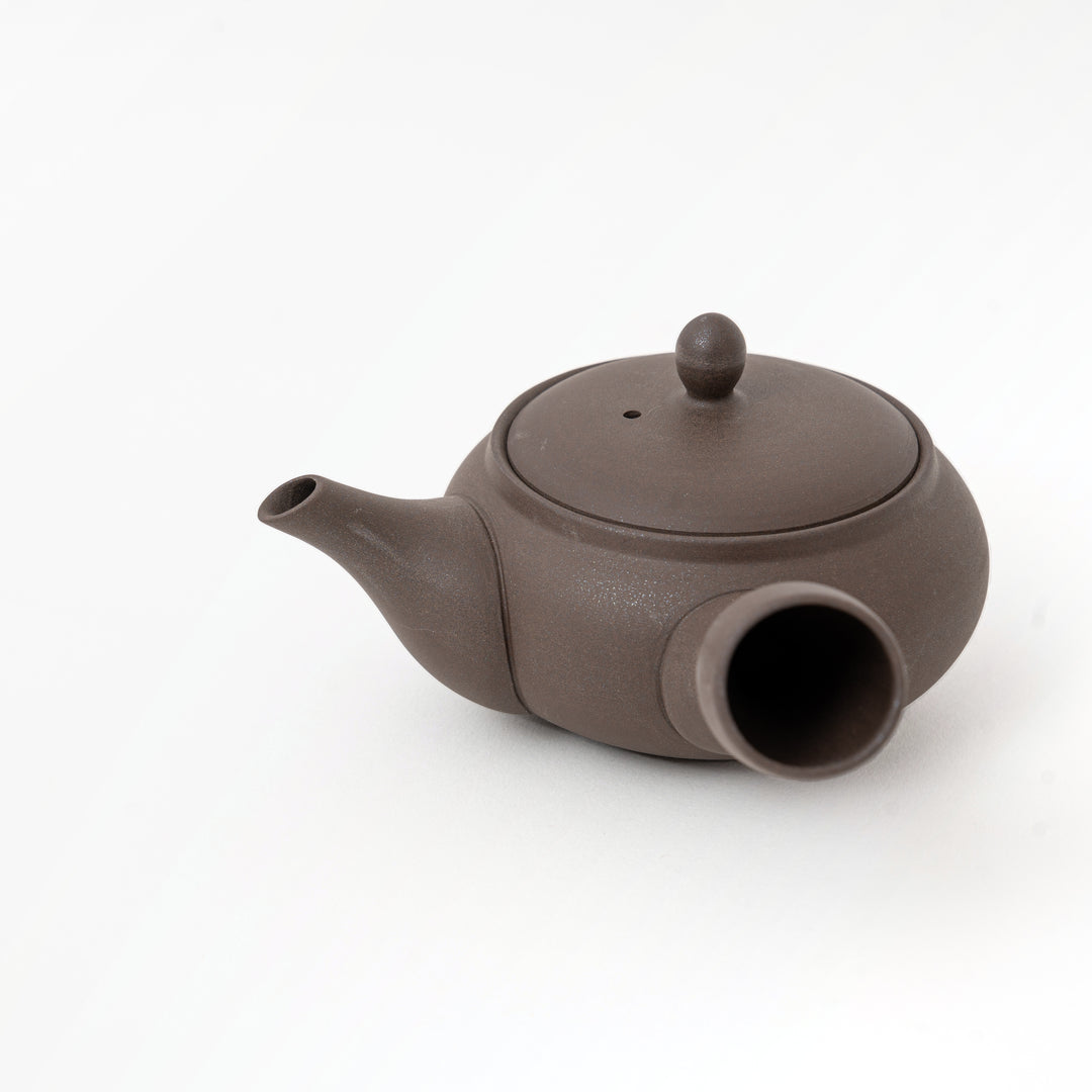 380 mL Japanese brown ceramic kyusu teapot, alternate product view
