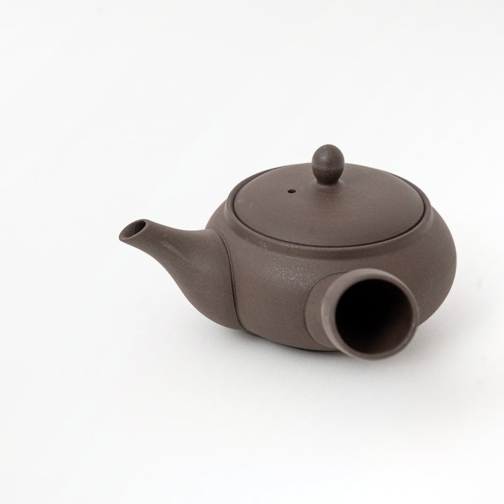 380 mL Japanese brown ceramic kyusu teapot, alternate product view