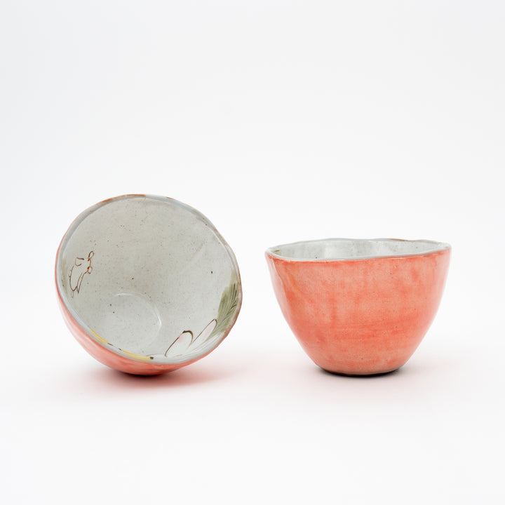 Handmade Seto Ware Floral Cup