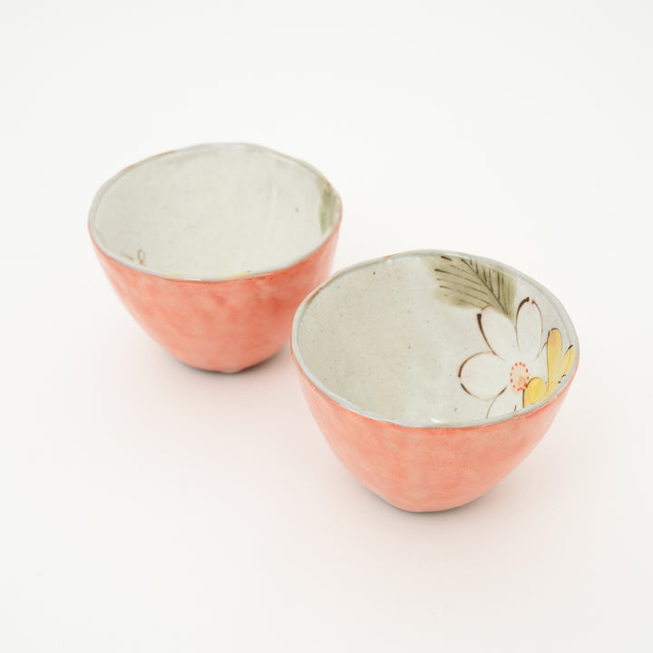 Handmade Seto Ware Floral Cup