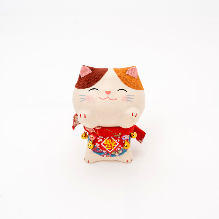 Smiling Calico Cat Figurine