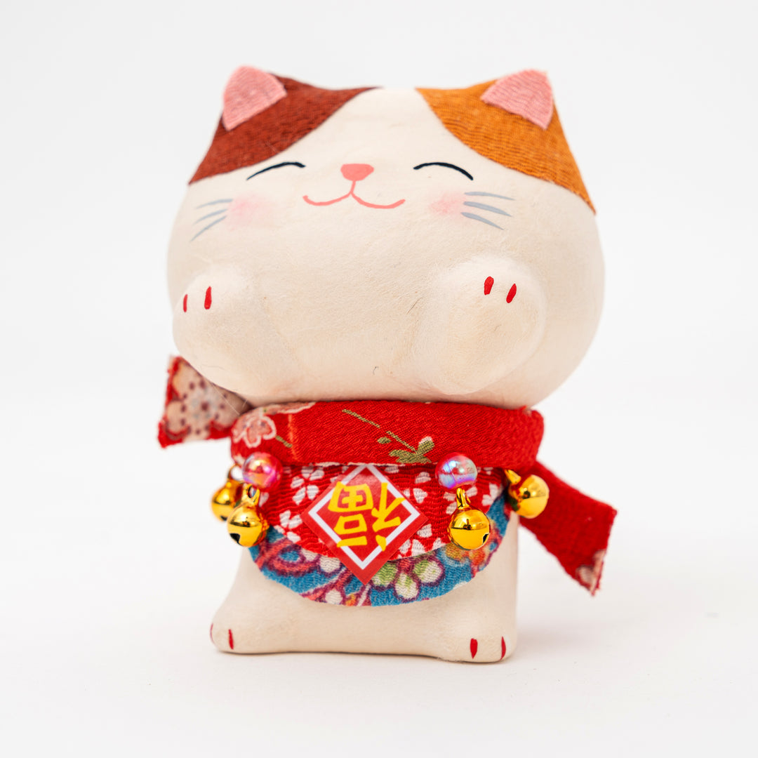 Smiling Calico Cat Figurine