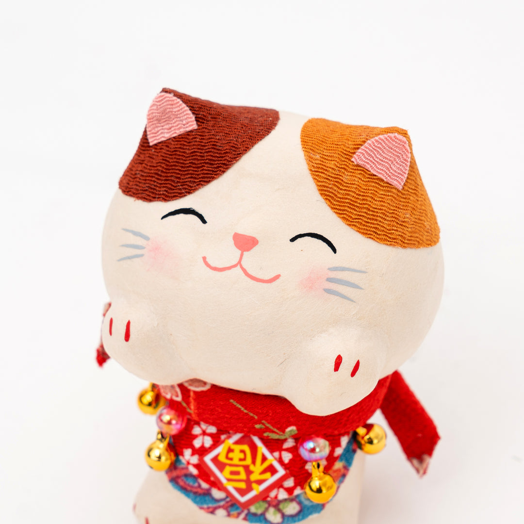 Smiling Calico Cat Figurine