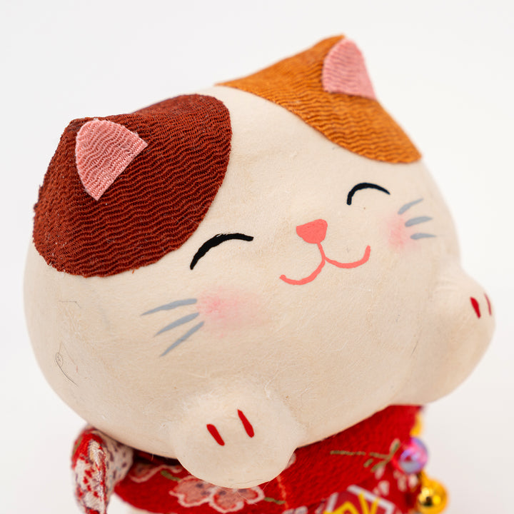 Smiling Calico Cat Figurine