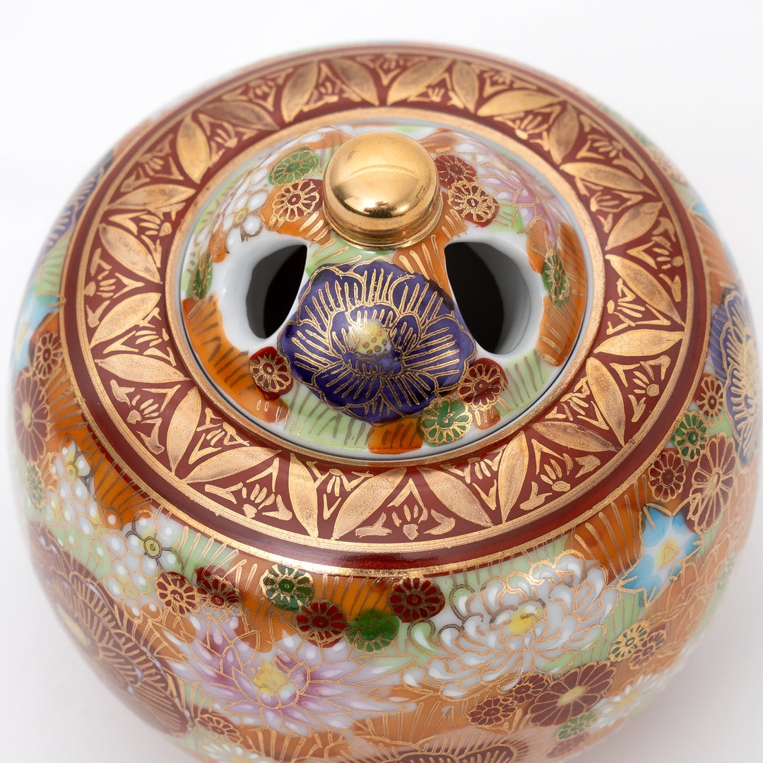 Handmade Kutani Hanazume Incense Burner