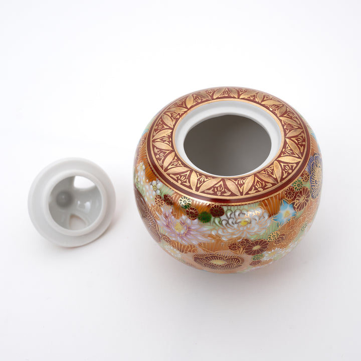 Handmade Kutani Hanazume Incense Burner