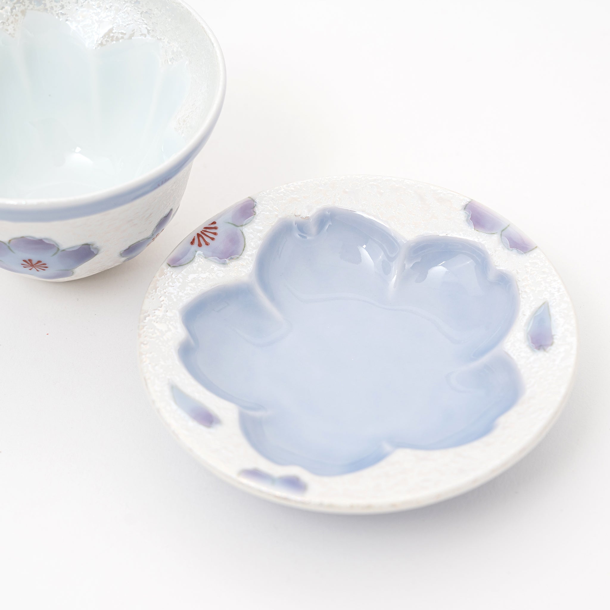 Handmade Arita Blue Sakura Tea Set - Thumbnail 2