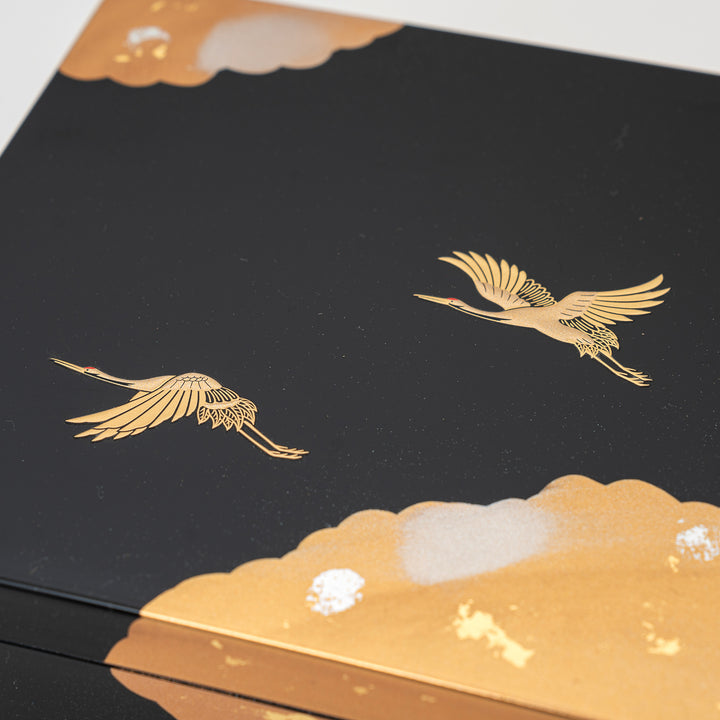 Handcrafted Gold and Silver Foil Crane Box | Black