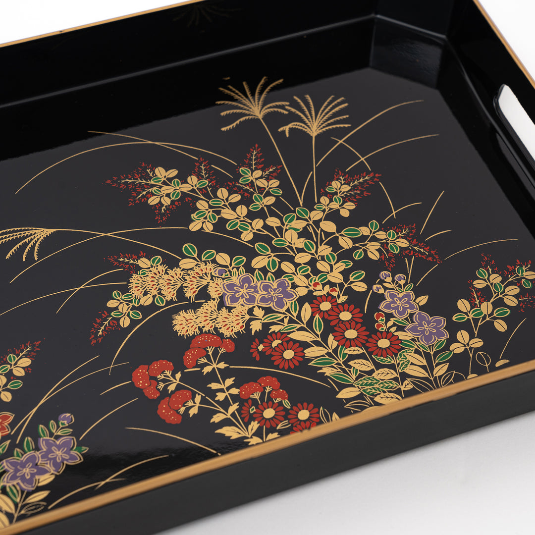 Black Serving Tray | Autumn Grass