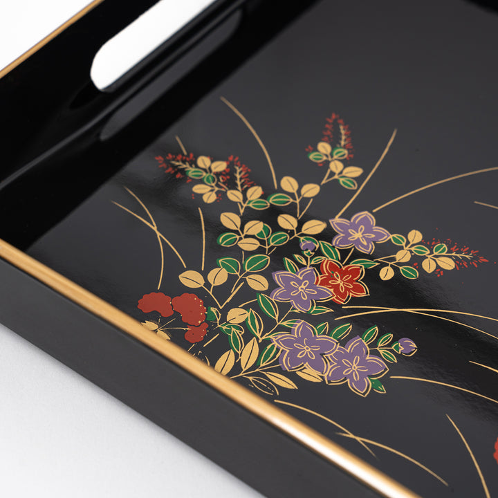 Black Serving Tray | Autumn Grass