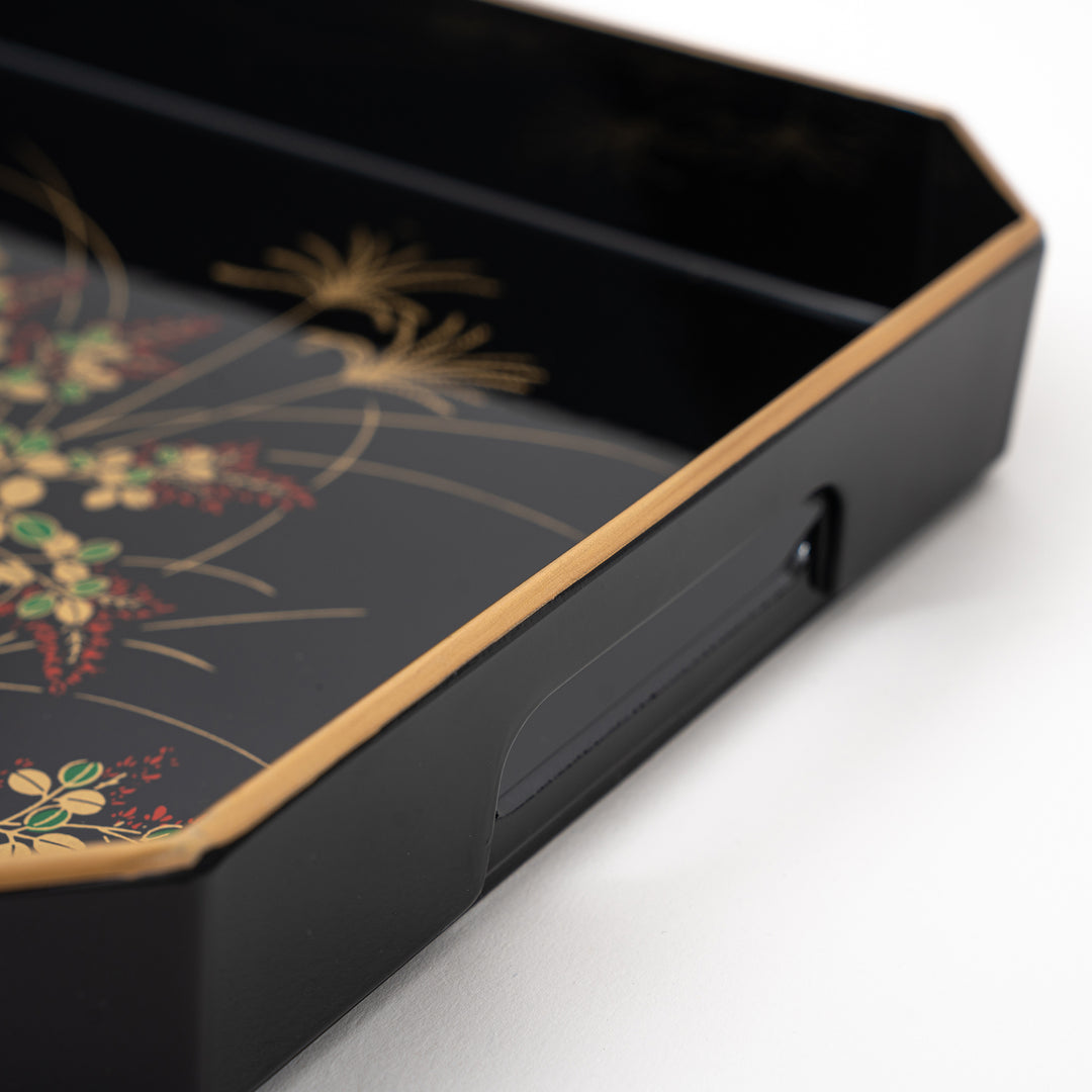 Black Serving Tray | Autumn Grass